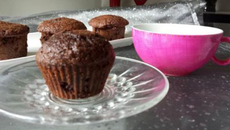 RECIPE MAIN IMAGE Muffins chocolat; coeur fondant chocolat blanc