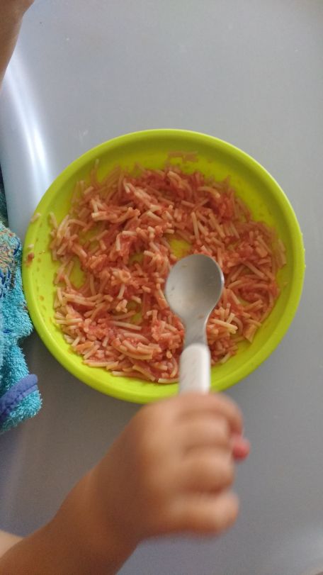RECIPE MAIN IMAGE Spaghetti tomate,rôti de porc pour jeune enfant 