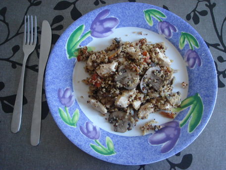RECIPE MAIN IMAGE Risotto de quinoa au poulet & champignons