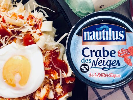 RECIPE MAIN IMAGE  Tagliatelles Carrefour Bio au Crabe des neiges Nautilus 
