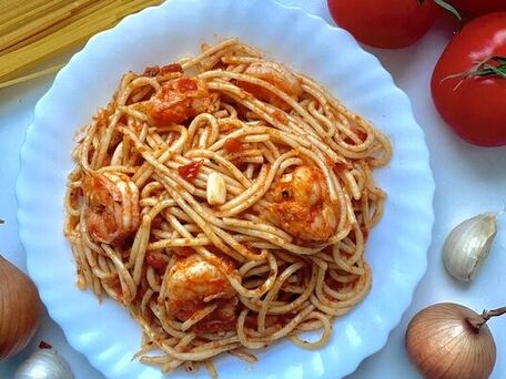 RECIPE MAIN IMAGE Spaghettis scampi Napoletana