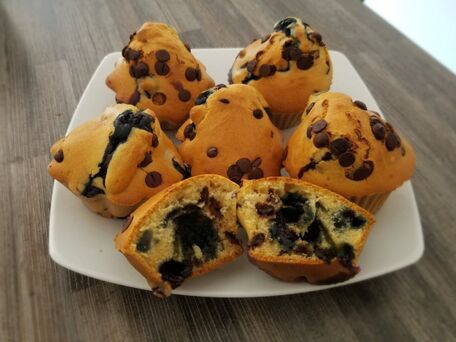 RECIPE MAIN IMAGE Muffins aux myrtilles et pépites de chocolat