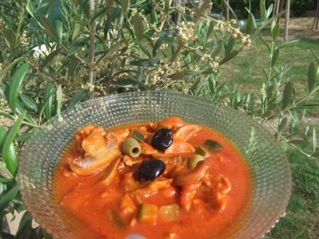 RECIPE MAIN IMAGE sauté de volaille champignons tomates olives