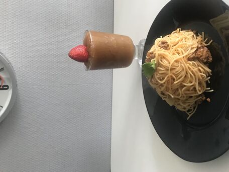 RECIPE MAIN IMAGE Spaghettis au soja et à la tomate.
