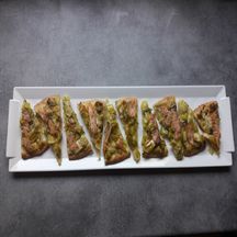 Pizza délice poireaux saumon