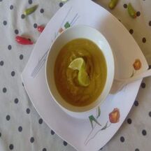 Soupe d'haricot vert et de petits pois