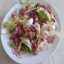 Salade de gésiers et lardons