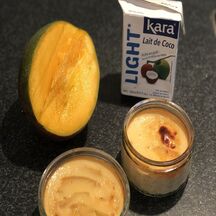 Flan au lait de coco et mangue