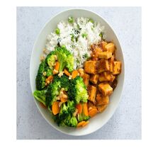 Tofu caramélisé, brocolis et riz parfumé