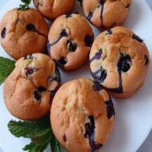 Muffins aux myrtilles.