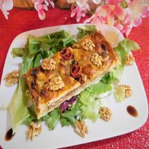 Tarte aux Magrets de Canard Fumés, Pommes, Noix et Sirop D'Agave