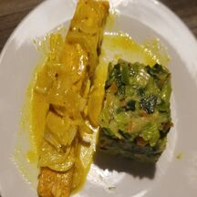 Saumon mariné miel gingembre et curry
