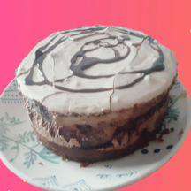 Gâteau chocolat/poire meringué