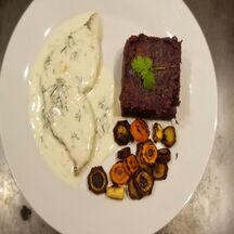Espadon à la crème et aux légumes