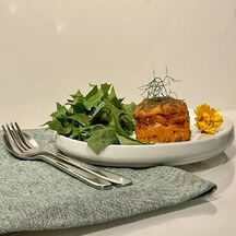 Pavé de patate douce à la mimolette 
