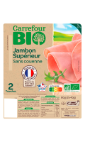 Jambon supérieur sans couenne Carrefour Bio