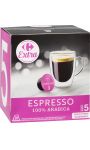 Café capsules espresso 100% arabica Carrefour Extra