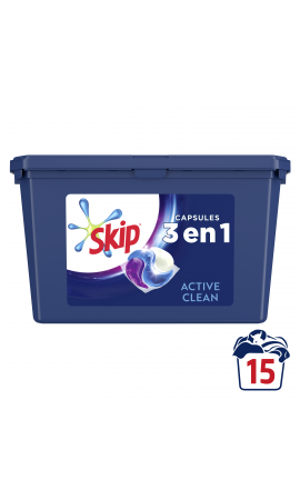 Acheter Skip Lessive Capsule Ultimate Active Clean 3 en1, 15 capsules