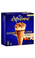 Glaces cônes goût cookie vanille & caramel Extrême Nestle