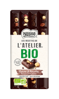 Tablette de de chocolat noir raisins et noisettes Bio Nestlé Les Recettes de l'Atelier