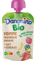Compote Bio sans sucre ajouté pomme banane framboise
