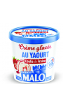 Crème glacée au yaourt coulis de fraise Malo