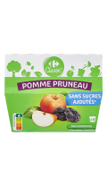 Compotes pomme pruneau s/sucres ajoutés Carrefour Classic\'
