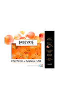 Carpaccio de saumon fumé à l\'aneth, baies roses & huile citron Labeyrie