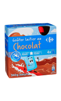 Goûter laitier au chocolat en gourdes Carrefour