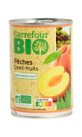 Fruits au sirop pêches demi-fruits Carrefour Bio