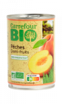 Fruits au sirop pêches demi-fruits Carrefour Bio