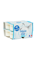 Yaourts Velours de lait nature Carrefour Sensation