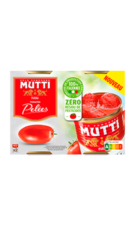 Tomates pelées zéro résidu de pesticides, Mutti (2 x 400 g)