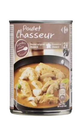 Plat cuisin poulet la boite de 400g Contenu