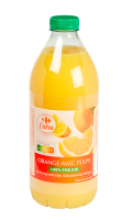 Jus d\'orange 100% pur jus avec pulpe Carrefour Extra