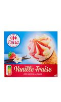 Cônes vanille fraise Carrefour Extra