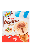 Glace au chocolat blanc en cône Kinder Bueno