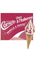 Glace Cône vanille fraise Cornetto