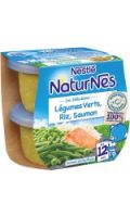 Plat bébé légumes verts riz saumon Naturnes