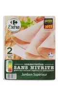 Jambon cuit supérieur sans nitrite Carrefour Extra