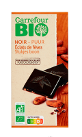 Chocolat bio noir éclats de fèves Carrefour Bio