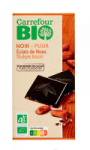 Chocolat bio noir éclats de fèves Carrefour Bio