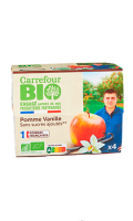Compotes bio aux pommes & vanille s/sucres ajoutés Carrefour Bio