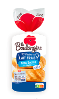 Pains au lait frais sans sucres ajoutés La Boulangère