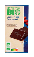 Chocolat noir à la fleur de sel Carrefour Bio