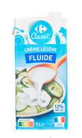 Crème légère fluide 12% MG Carrefour Classic\'
