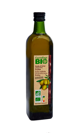 Huile d'olive vierge extra fruitée CARREFOUR BIO : la bouteille de