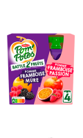 Compotes Gourdes Battle 2 Fruits Framboise Mûre Passion Pom\'Potes