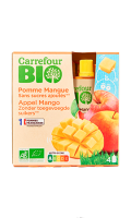 Gourde de purée de pommes mangues sans sucres ajoutés Carrefour Bio