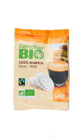 Dosettes de café 100% arabica doux Carrefour Bio